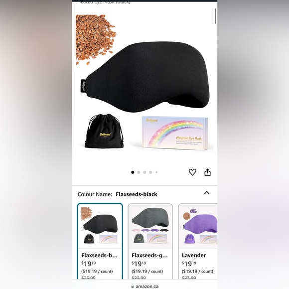 BeHoomi weighted eye mask in black - Picture 2 of 4